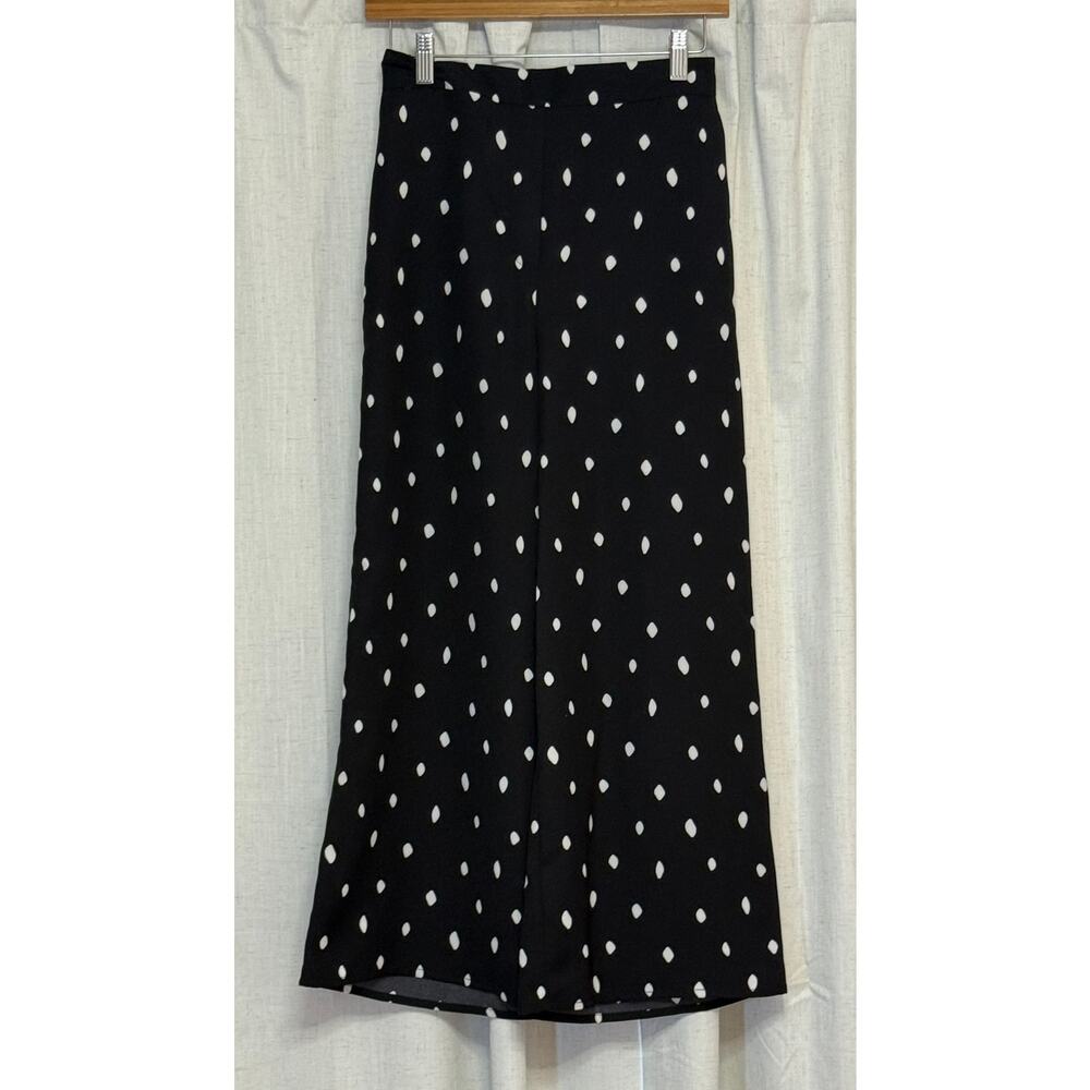 Worthington Wide Leg Pants in Black with White Polka Dots